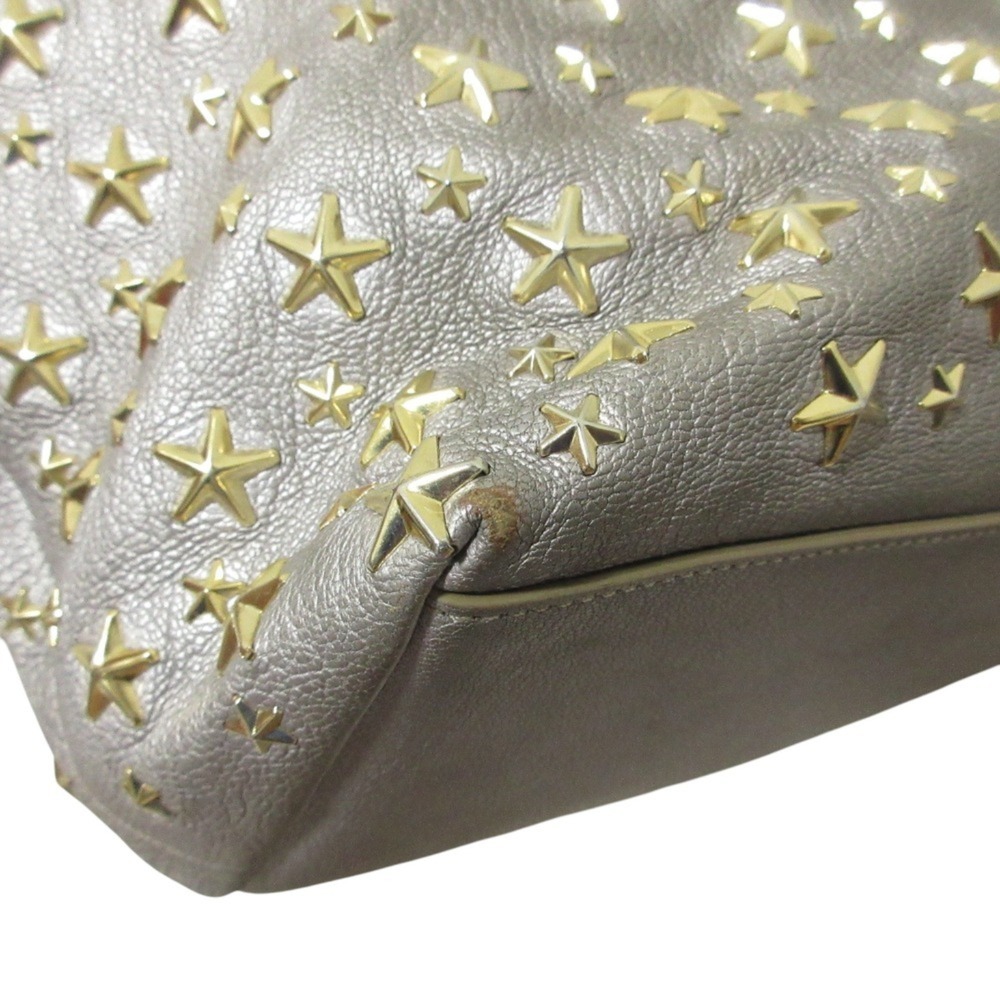 JIMMY CHOO Sasha M Star Studded Leather Tote Bag, Silver, Women's - Picture 12 of 14